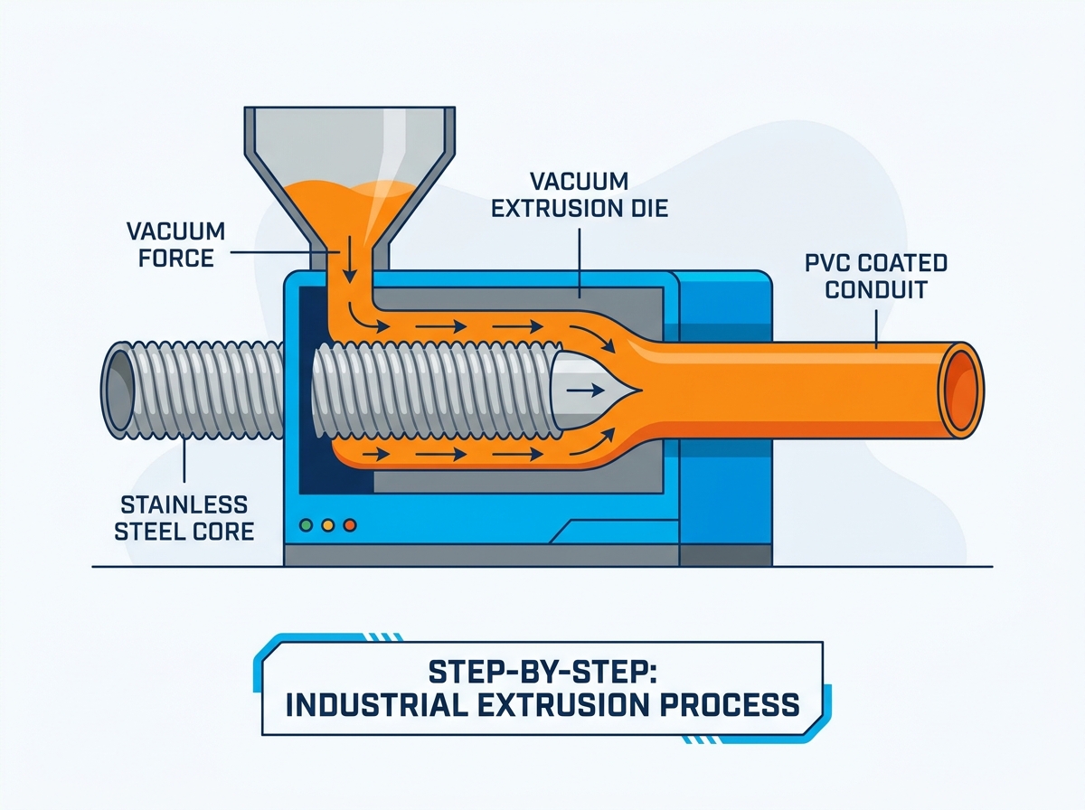 Stainless steel flexible conduit PVC coating manufacturing process
